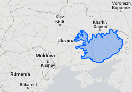 Iceland - Ukraine size compared - TrueSizeOf.png