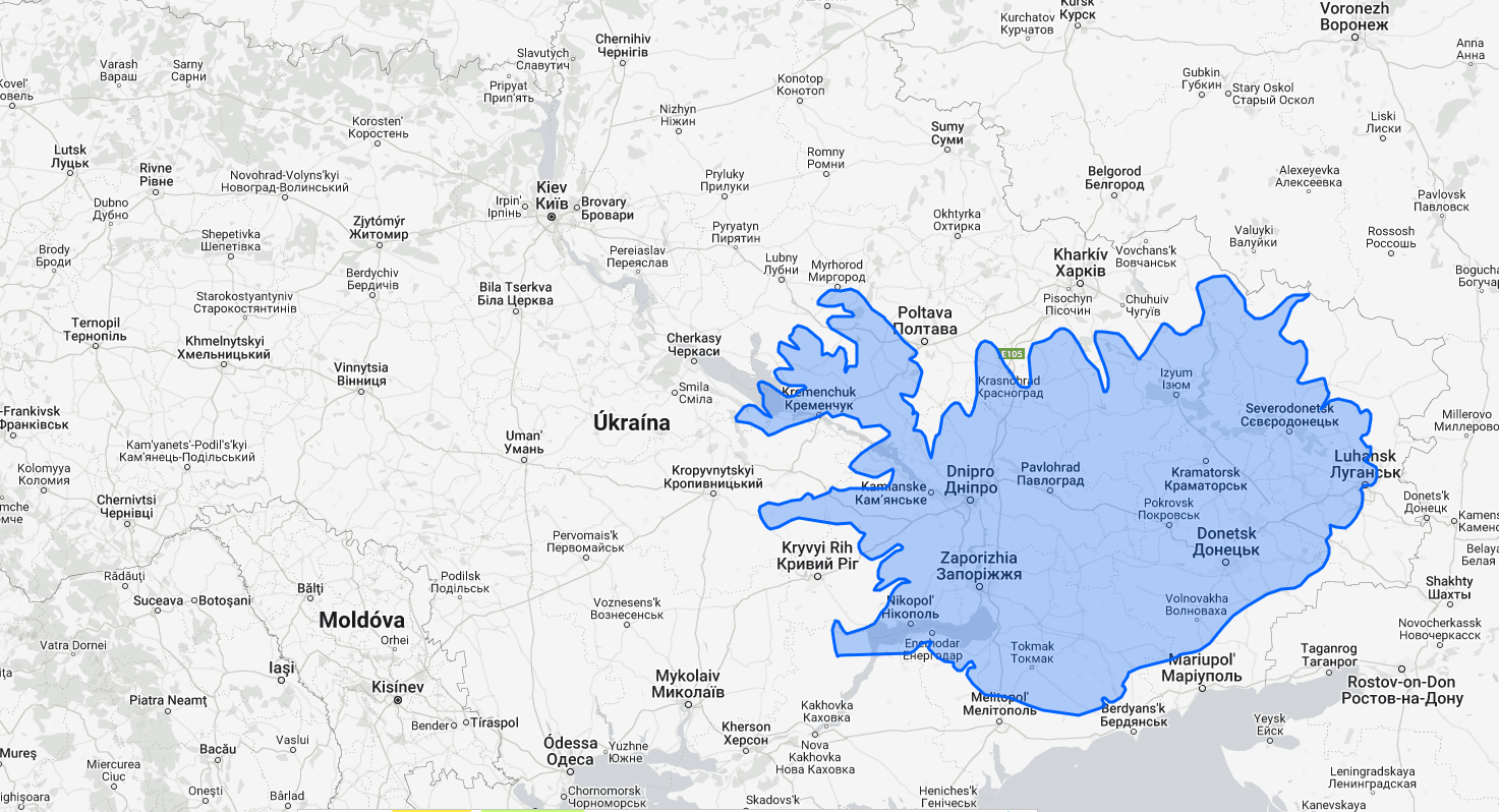 Iceland - Ukraine size compared - TrueSizeOf - 2.png